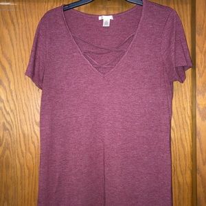 BURGUNDY SOFT T-SHIRT